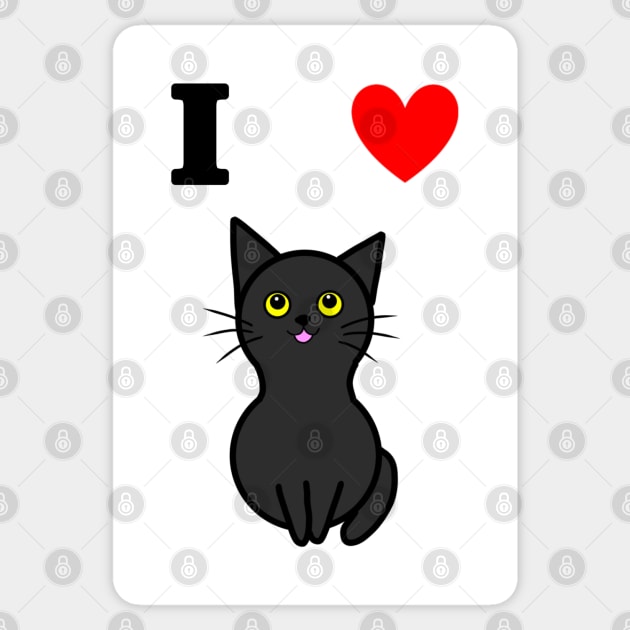 I Love Black Cats (Large Print) Sticker by Aeriskate